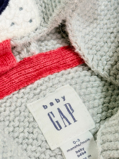 Baby Gap Dog Hood Striped Cardigan 0-3m