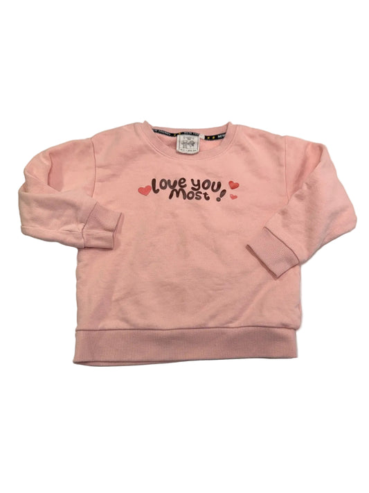 New Trends Pink Love You Most Sweatshirt 4-5Y