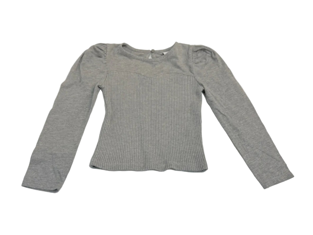 Zara Gray Ribbed Off-Shoulder Top 6