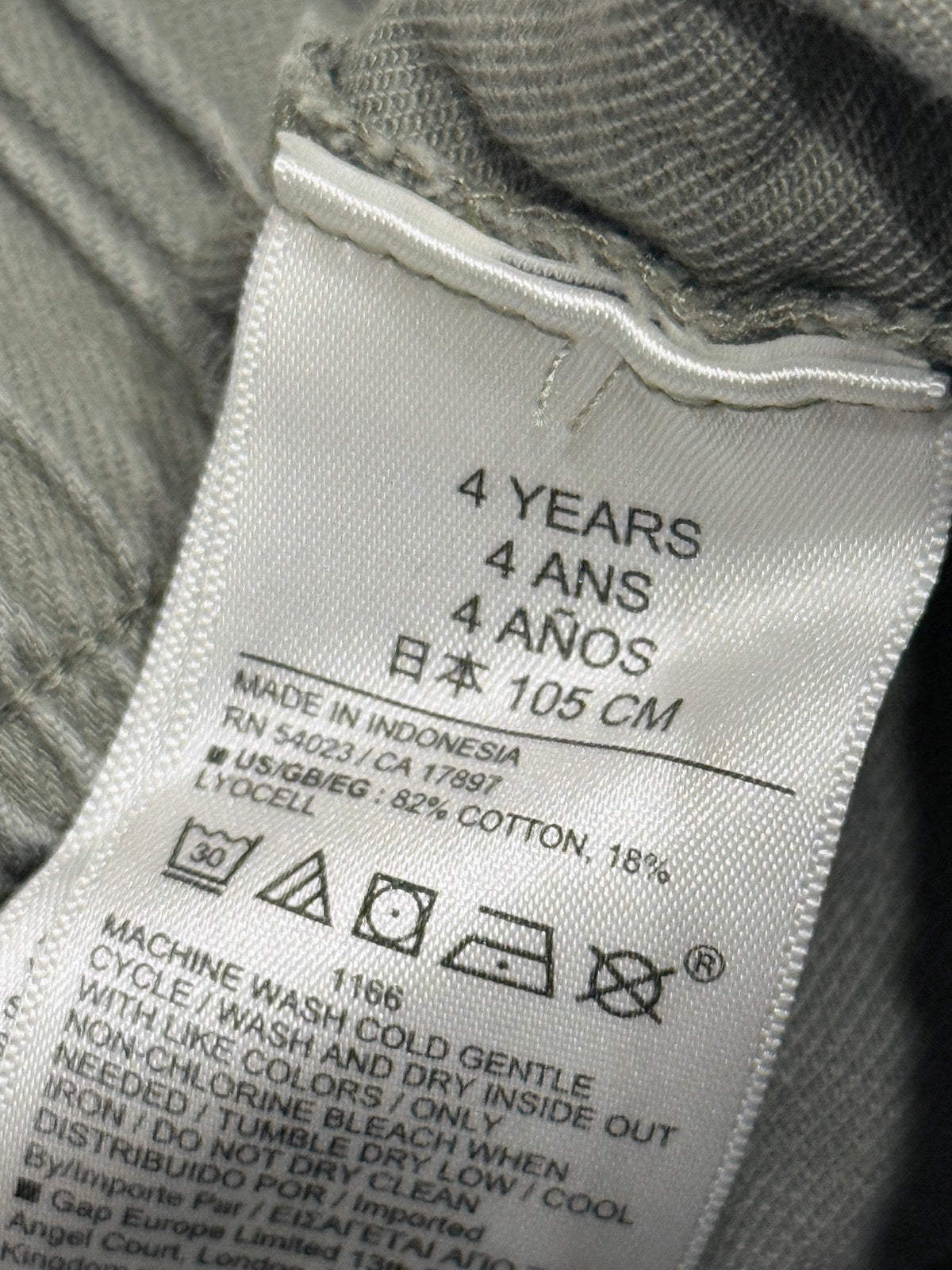 Pantalon vert olive Baby Gap 4 ans