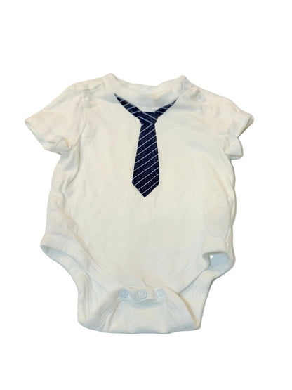 Cherokee White Tie Print Bodysuit NB