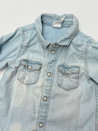 H&M Denim Chambray Snap Shirt 4-6M