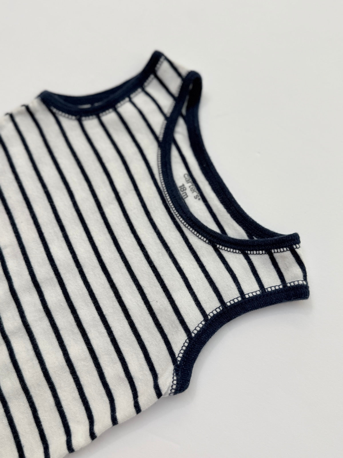 Carter's Navy Stripe Sleeveless Bodysuit 18m