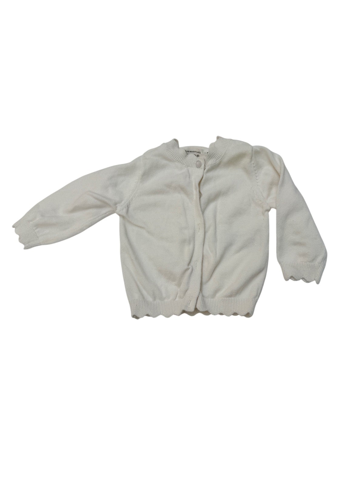 Primark Cares White Scalloped Cardigan 3-6M
