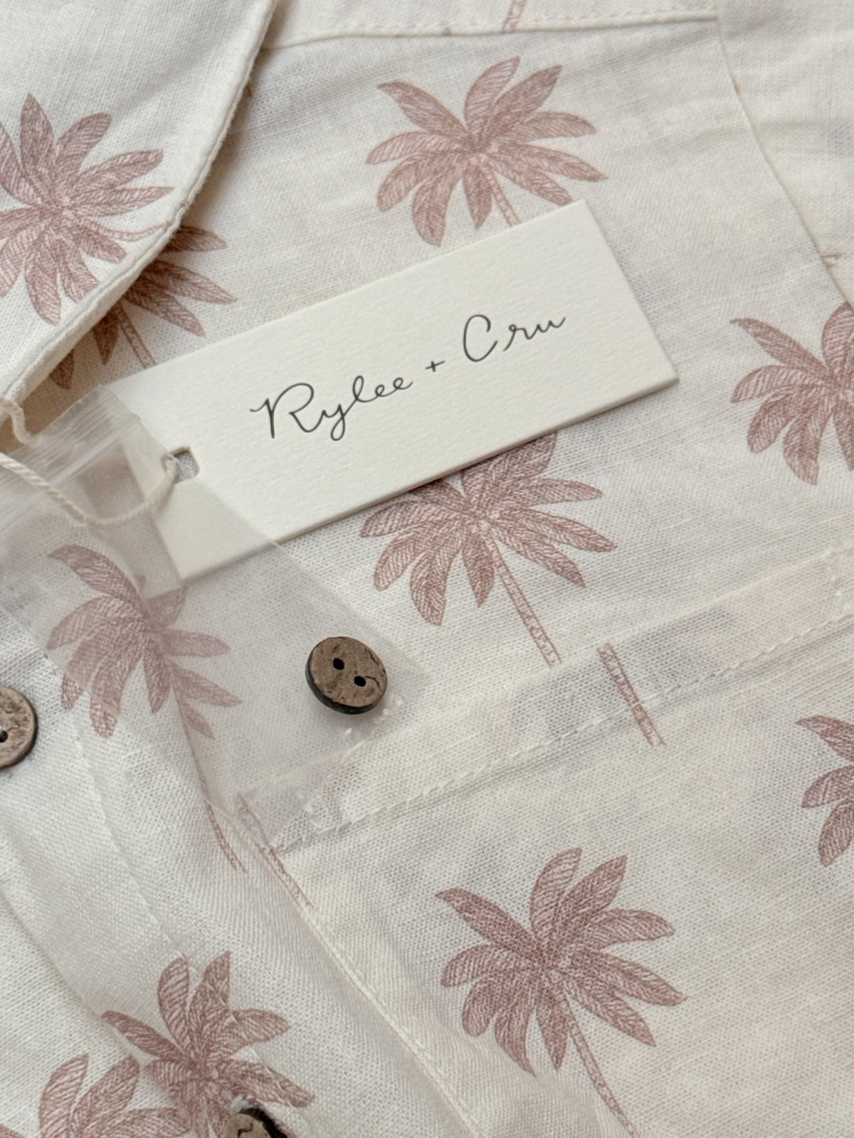 NWT - Rylee + Cru Palm Tree Button-Up Shirt 10-12