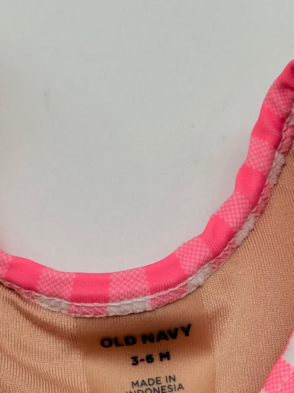 Old Navy Pink Gingham Ruffle One-Piece 3-6M