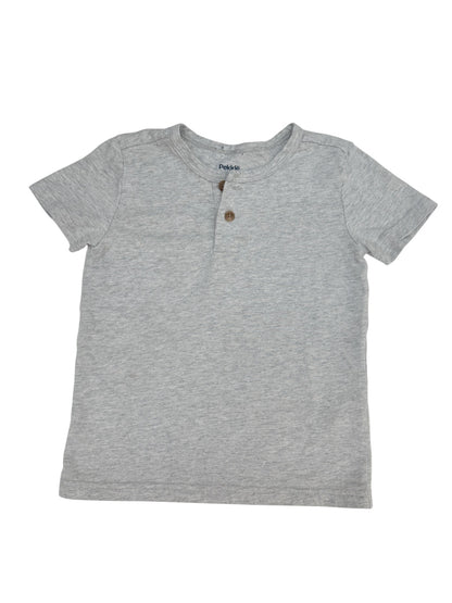 Pekkle Gray Henley T-Shirt Size 4