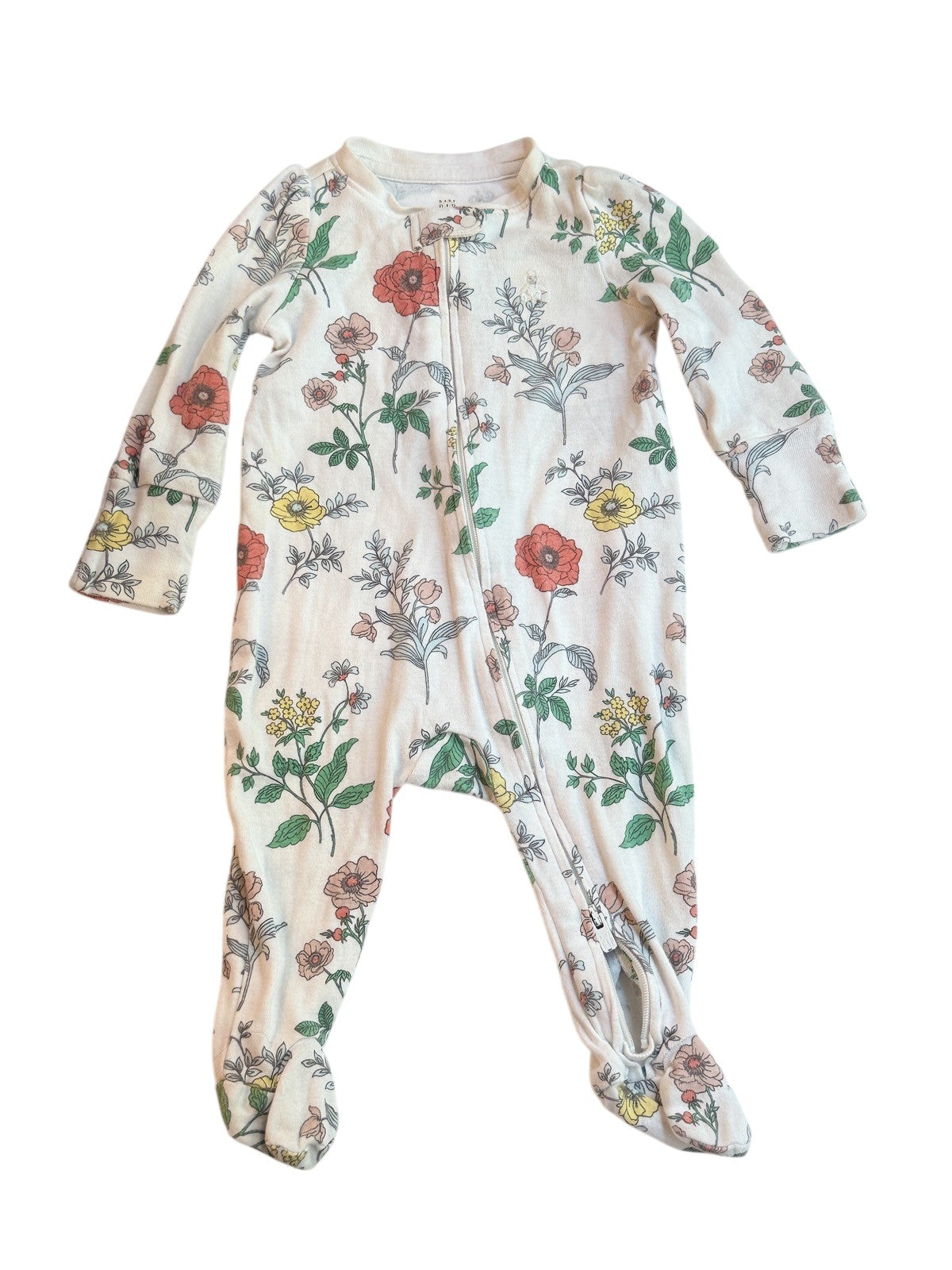 Baby Gap Floral Zip Footie Sleeper 0-3M