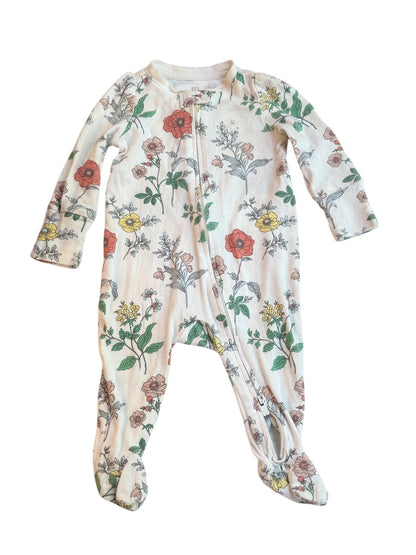 Baby Gap Floral Zip Footie Sleeper 0-3M