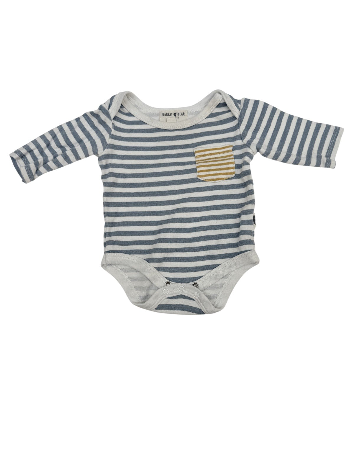 Rabbit + Bear Organic Striped Bodysuit 0-3M