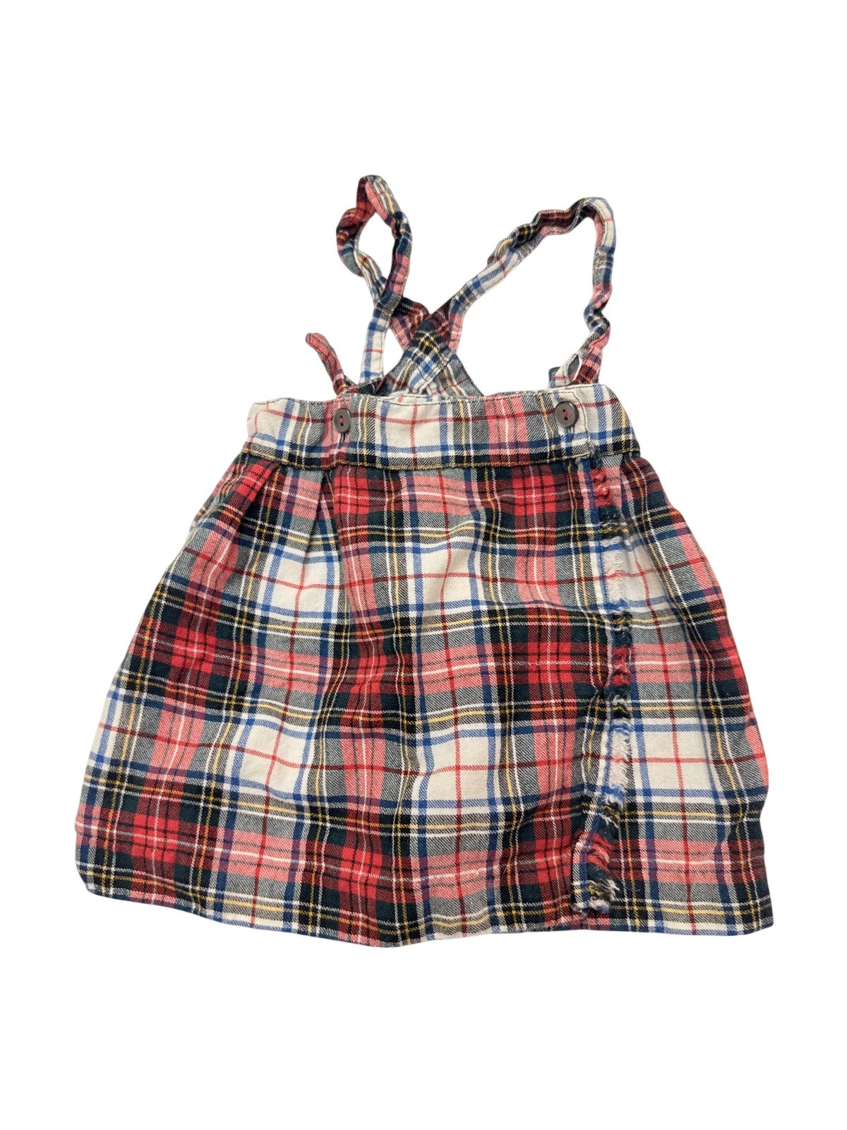 Viyella Tartan Plaid Wool Suspender Skirt 1-2Y