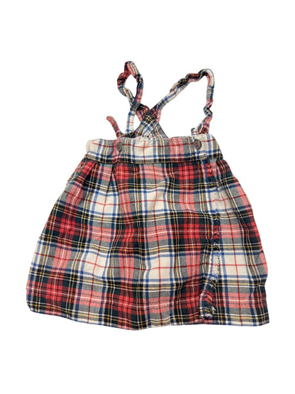 Viyella Tartan Plaid Wool Suspender Skirt 1-2Y