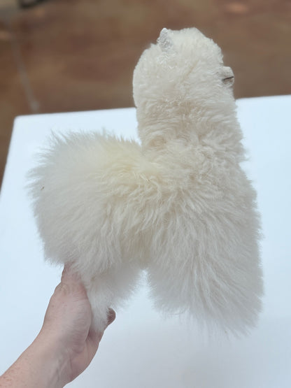 Soft Real Alpaca Fur White Fluffy Llama Stuffed Animal