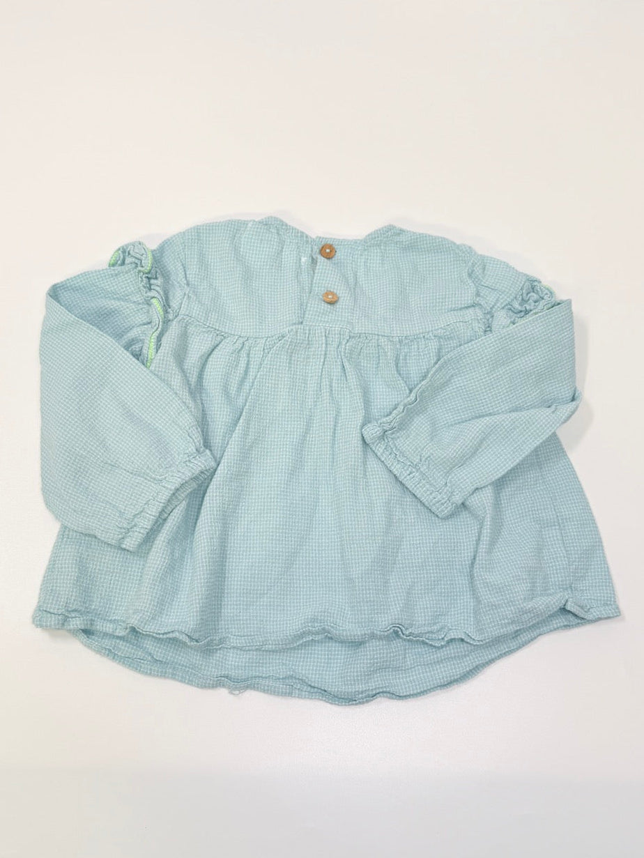 Zara Light Blue Ruffle Blouse 2-3Y