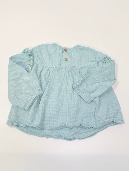 Zara Light Blue Ruffle Blouse 2-3Y
