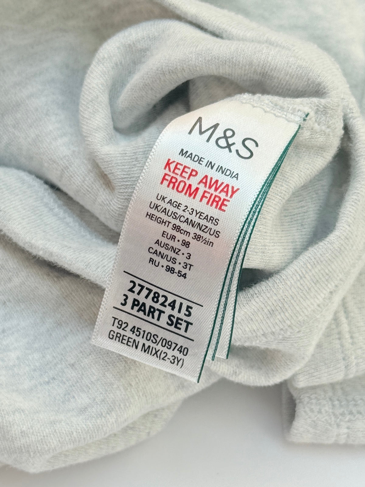 M&S Dinosaur Long Sleeve Bodysuit 2-3Y