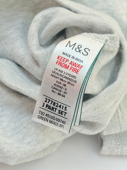 M&S Dinosaur Long Sleeve Bodysuit 2-3Y