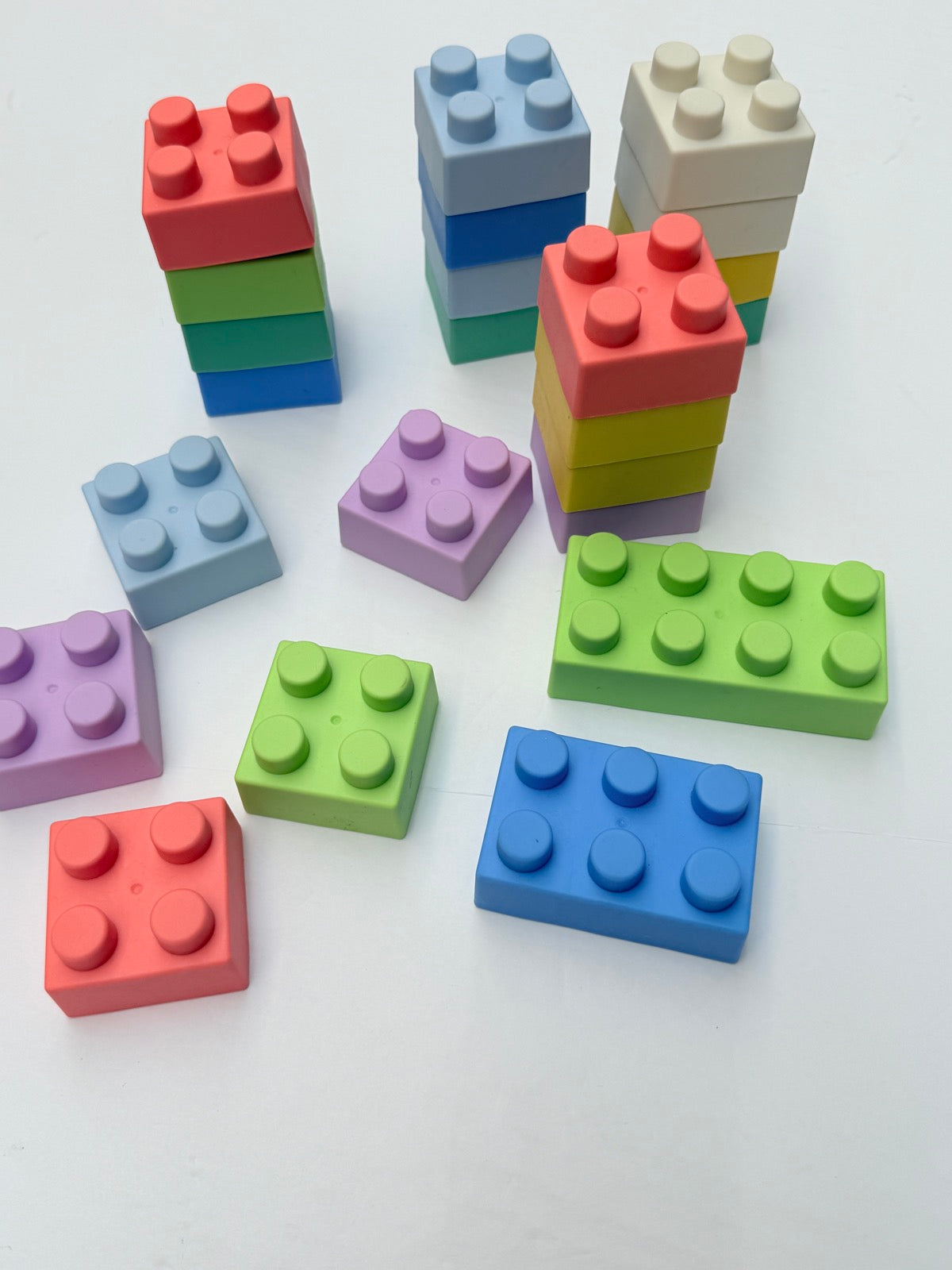 Large Pastel Silicone Building Blocks Set