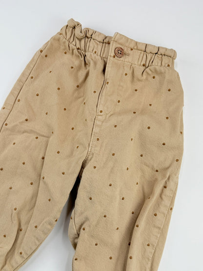 Zara Beige Polka Dot Pants 12-18M