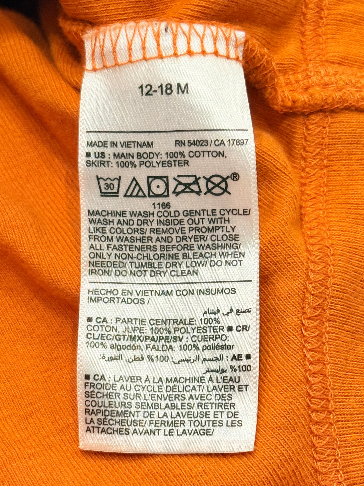 Old Navy Pumpkin Tutu Bodysuit 12-18M