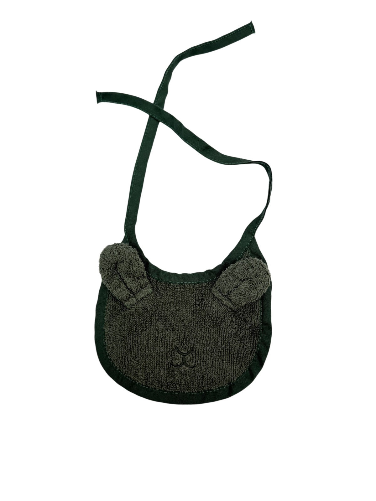 Green Terry Cloth Bunny Bib
