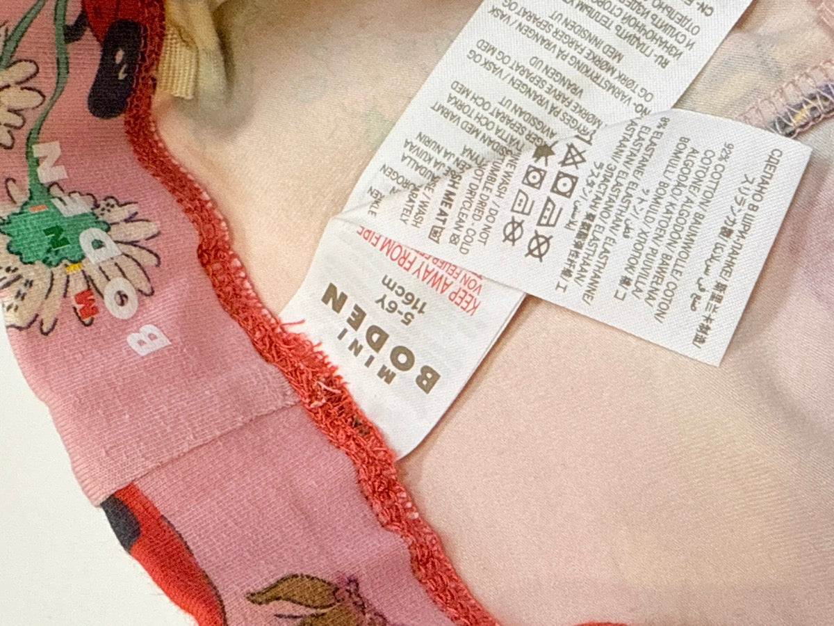 Mini Boden Pink Bug Print Leggings 5-6Y