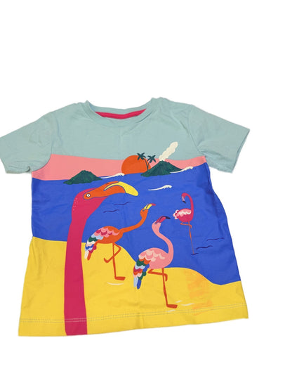 Mini Boden Flamingo Beach T-Shirt 2-3Y