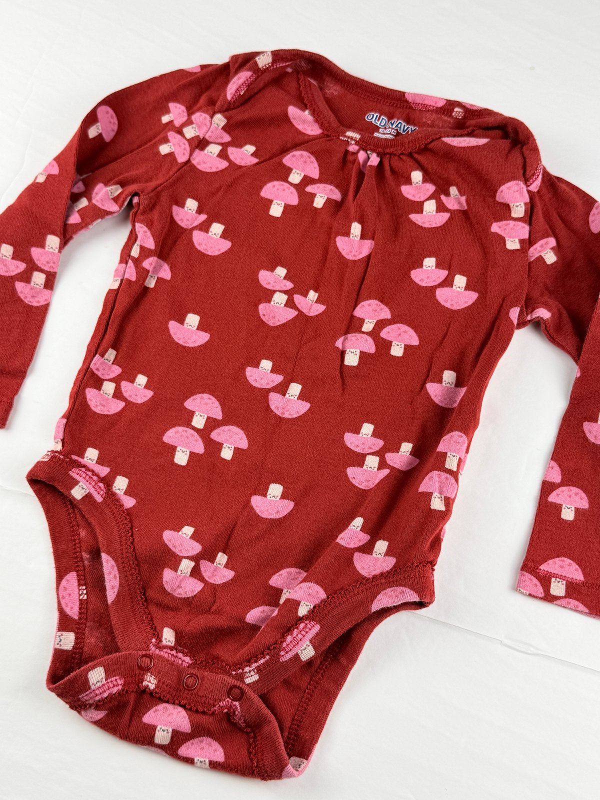 Old Navy Mushroom Print Long Sleeve Bodysuit 18-24M