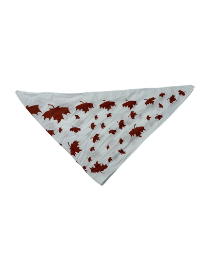 Maple Leaf Print Triangle Bandana Scarf