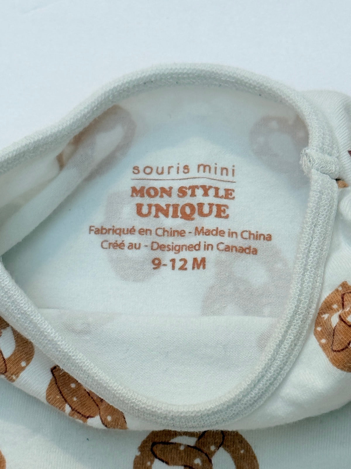 Souris Mini Pretzel Print Bodysuit 9-12M