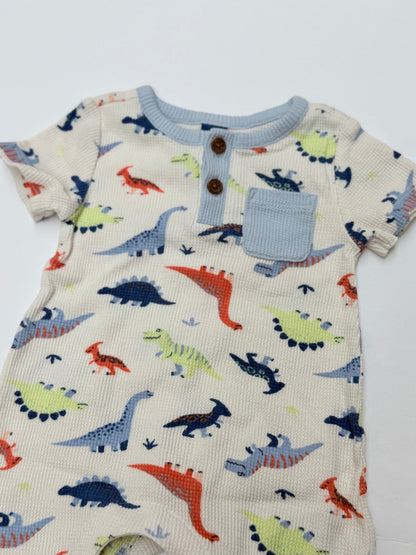 Old Navy Dinosaur Print Thermal Romper 3-6M