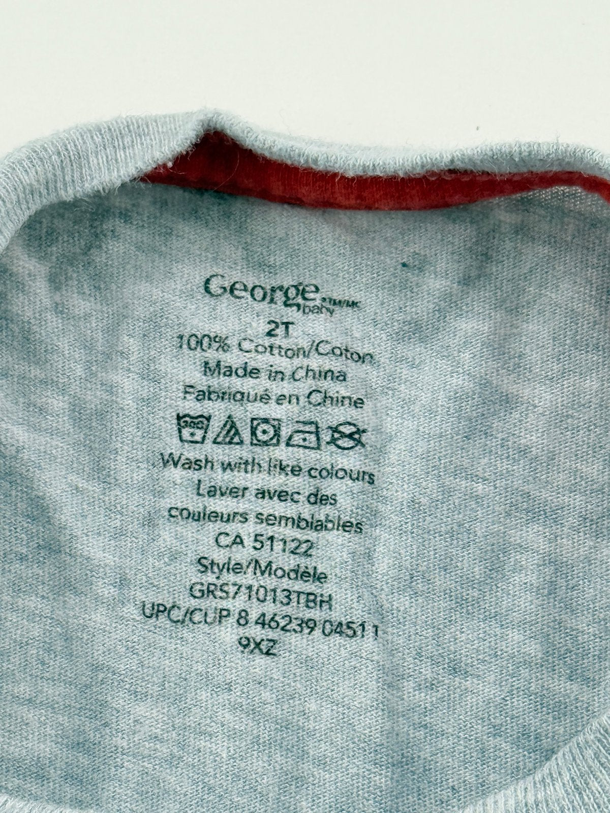 George Baby Gray T-Shirt Red Pocket 2T