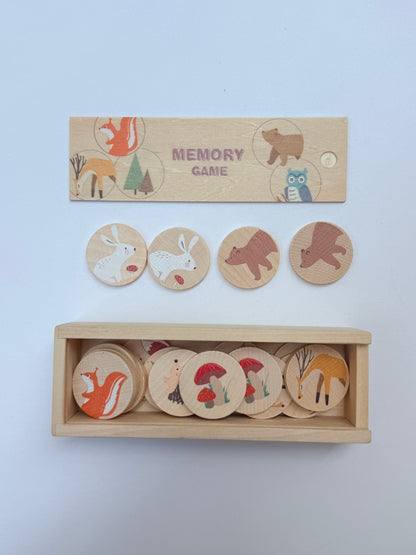Woodland Animals Memory Game Wooden Tiles