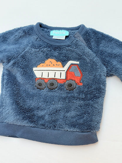 Pekkle Fleece Dump Truck Sweatshirt 6M
