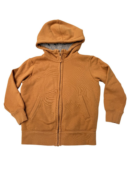 Uniqlo Kids Orange Sherpa-Lined Zip Hoodie