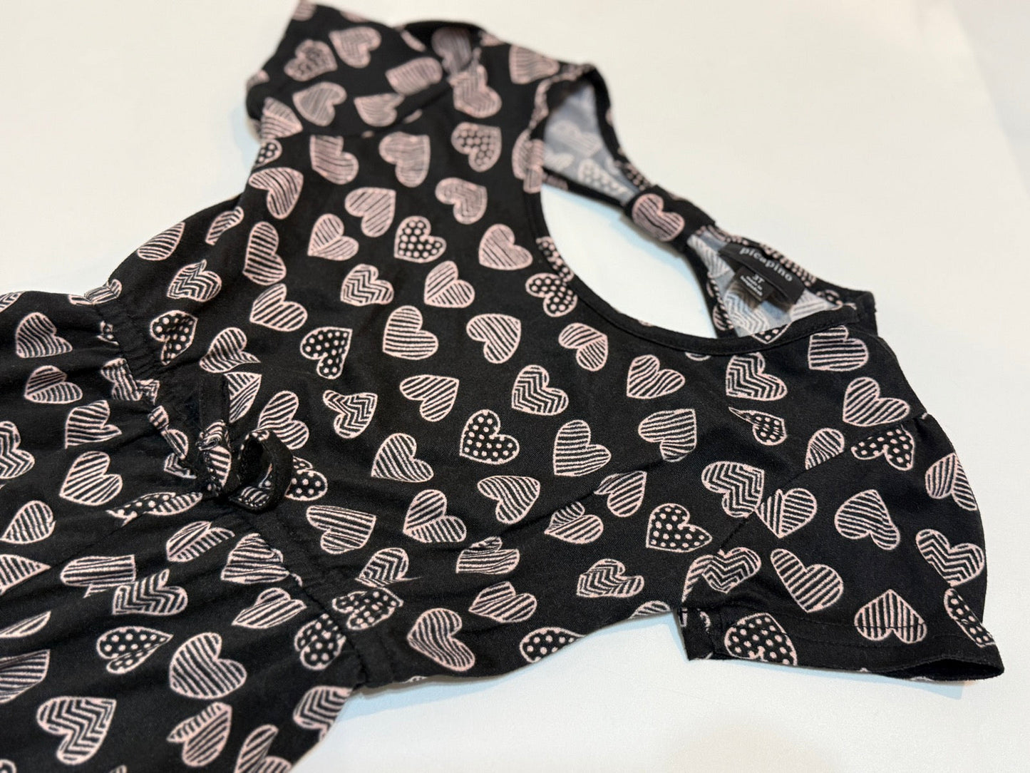 Picapino Black Heart Print Jumpsuit 3T