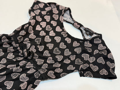 Picapino Black Heart Print Jumpsuit 3T