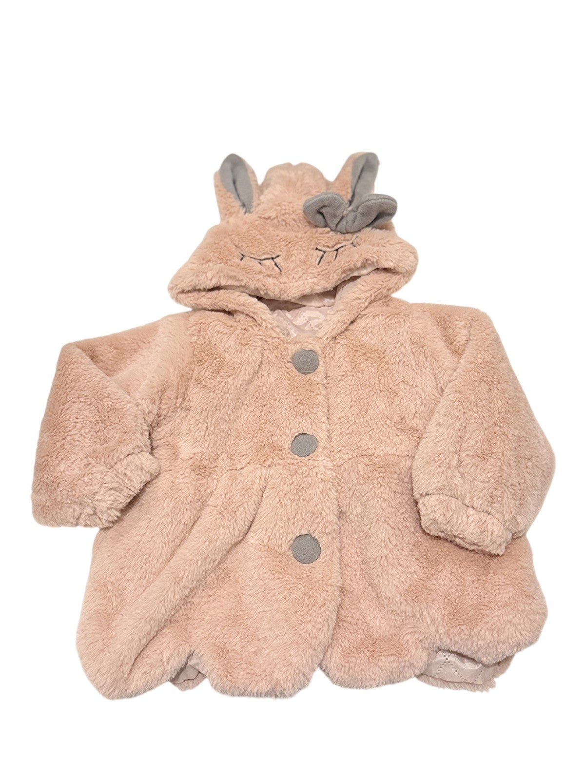 Faux Fur Bunny Hooded Jacket 2/3T