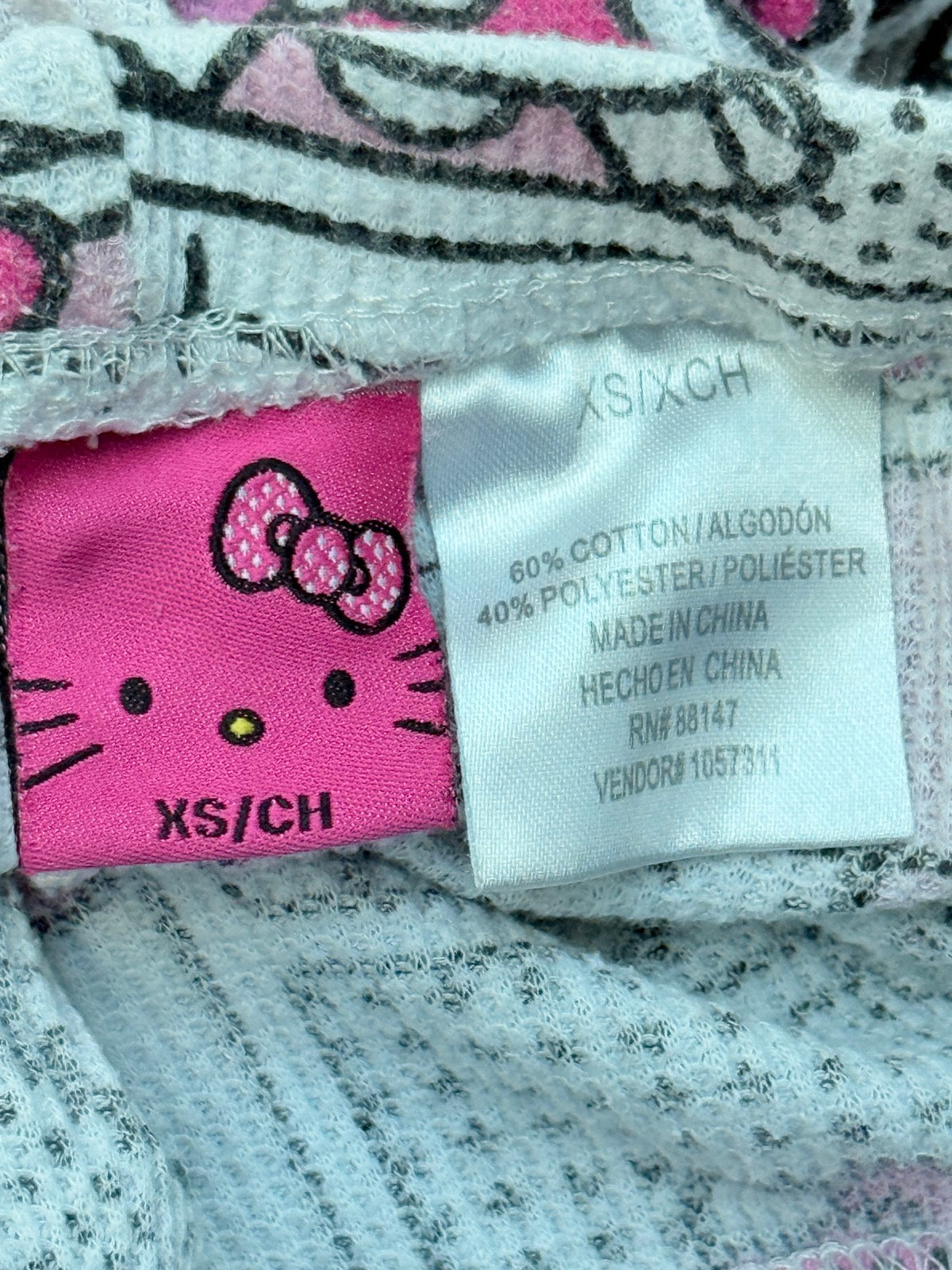 Hello Kitty Thermal Pajama Set Size XS