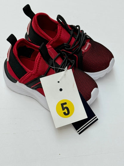 NWT - Nautica Red Black Sneakers Toddler Size 5