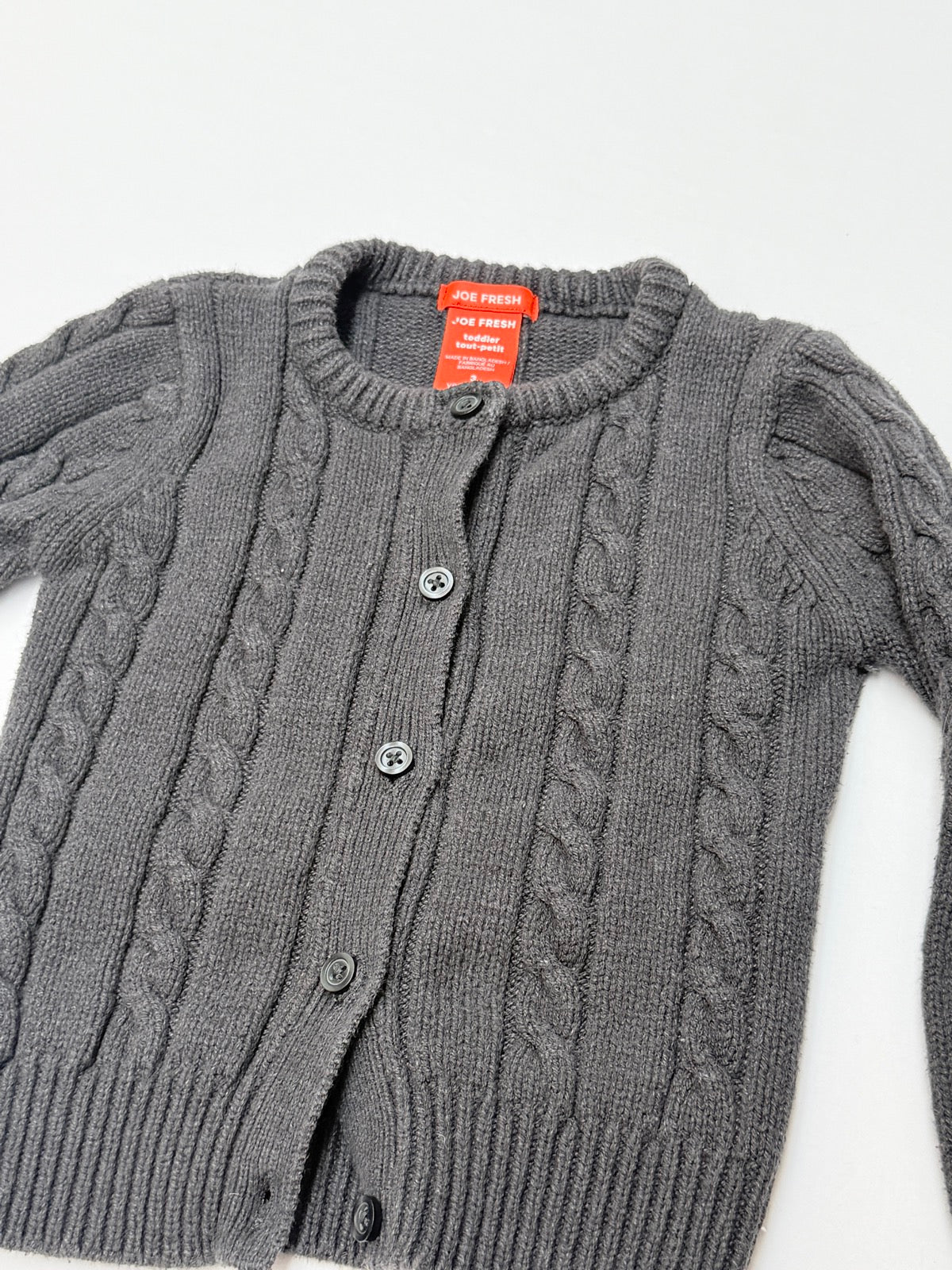 Joe Fresh Gray Cable Knit Cardigan Size 3T