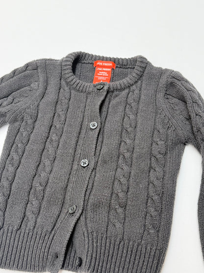 Joe Fresh Gray Cable Knit Cardigan Size 3T