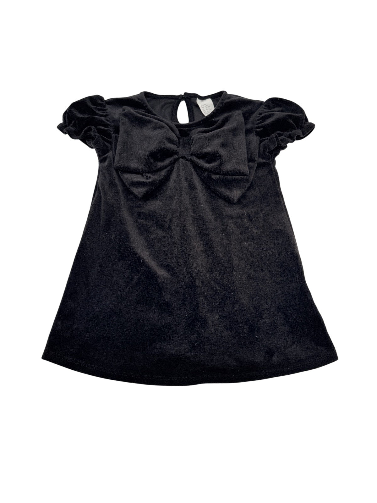 H&M Black Velvet Bow Dress 18-24M