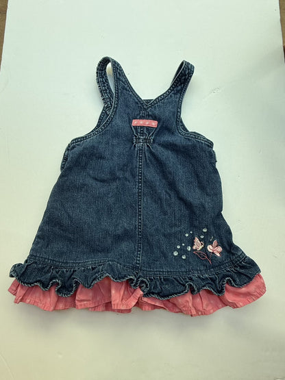 Y2K Disney Fairies Tinker Bell Denim Jumper Dress Size 3