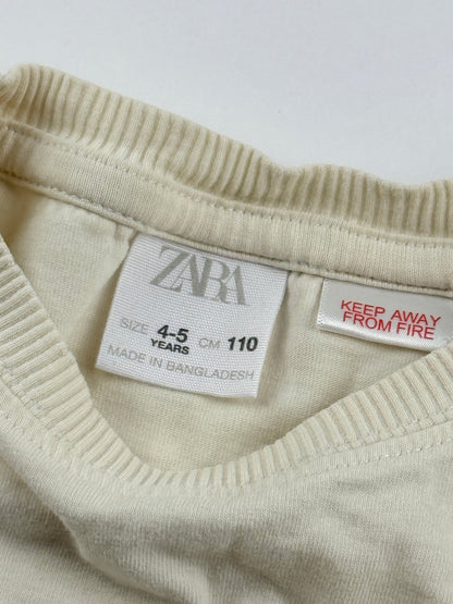 Zara Cream Long Sleeve T-Shirt Size 4-5Y