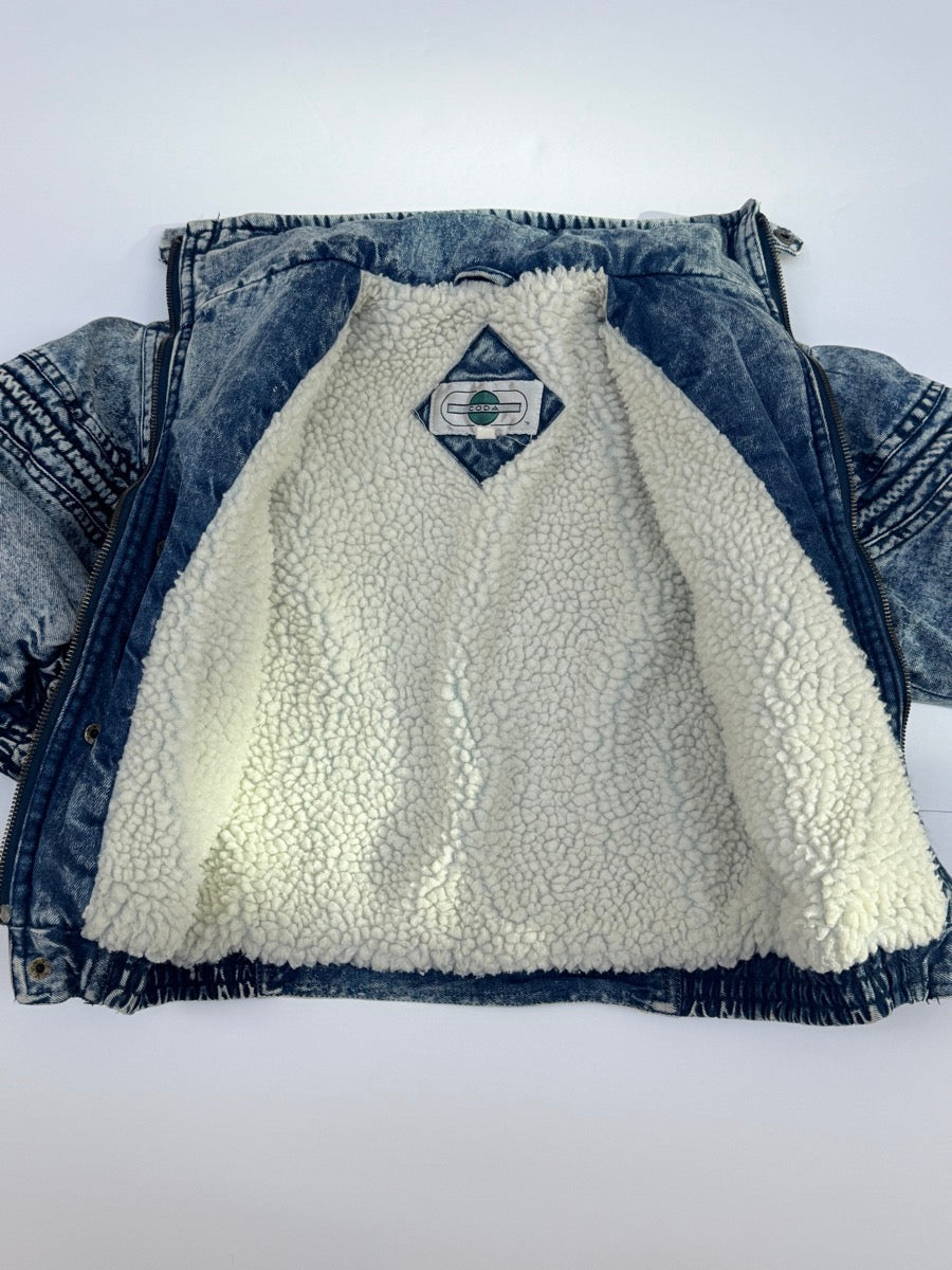 Vintage Coda Denim Sherpa Lined Hooded Jacket 6Y