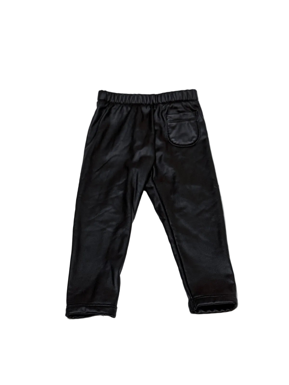 Zara Black Faux Leather Fleece-Lined Pants 18m