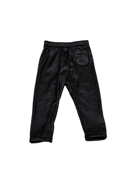Zara Black Faux Leather Fleece-Lined Pants 18m