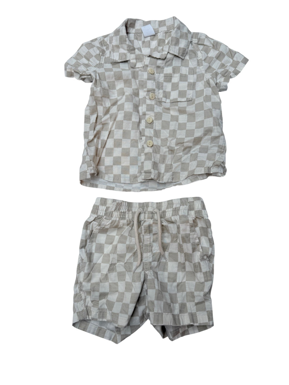 Baby Gap Checkered Shirt Shorts Set 6-12M