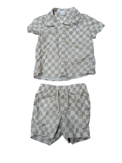 Baby Gap Checkered Shirt Shorts Set 6-12M